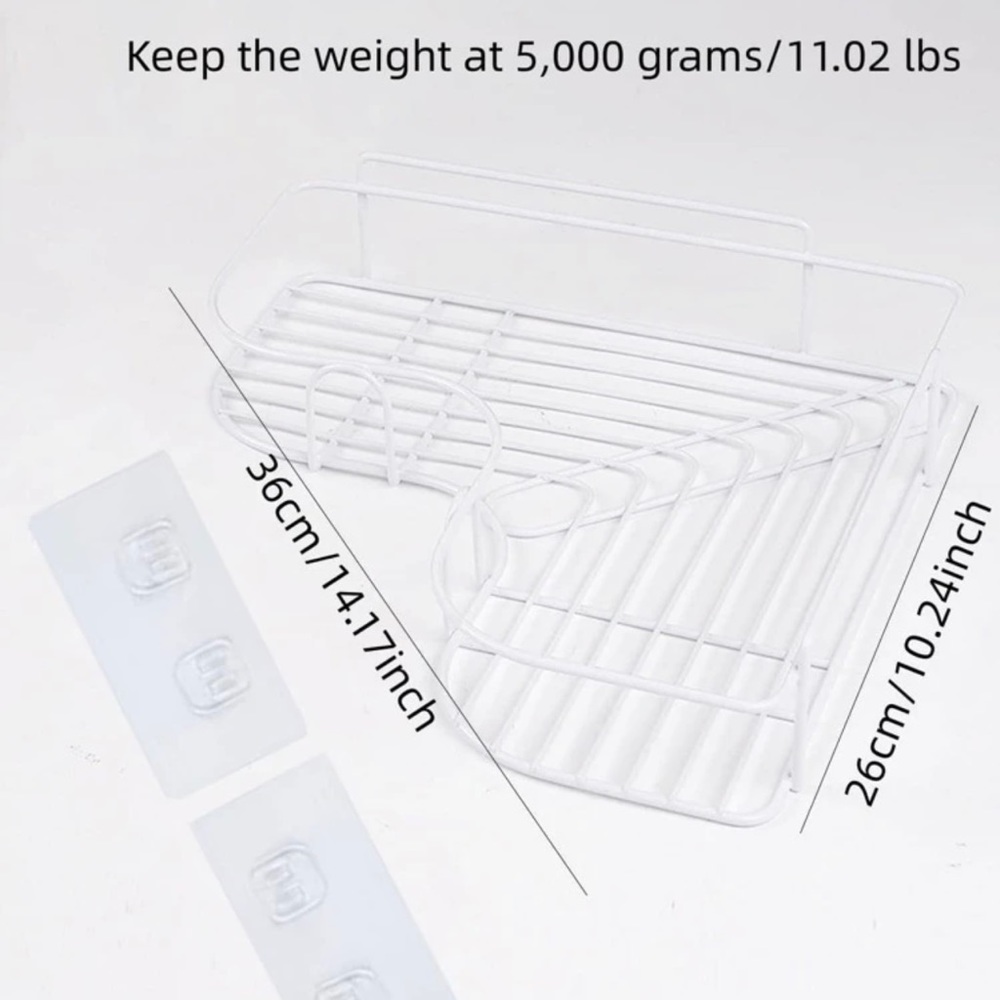 1pc Wall Mounted Bathroom Storage Rack - Picture 2 of 5